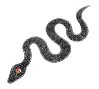 NULYLU Rhinestone Transfer Sticker Snake-Shaped Crystal Repair Patches Black Cloth Hot Fix DIY Decor Unique Design for Wedding Dresses and Hats