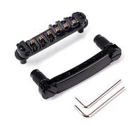 NULYLU Roller Saddle Bridge Black Tune-matic Guitar Tailpiece Studs Replacement for Style Electric Guitar Bridge Wrenches