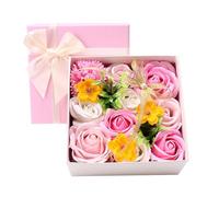 NULYLU Rose Soap Soap Flower in Square Box for Valentine's Day's Home Decoration