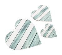 NULYLU Rustic 3pcs Wooden Heart Shaped Hanging Wall Decor Set Blue Wood Heart Pendants for Home Or Shopping Mall Romantic and Delicate Rustic Style Decorative