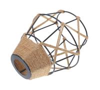 NULYLU Rustic Hanging Lamp Shade with Woven Jute Rope and Iron Frame, Ceiling Light Lampshade with E27 Specification, Sturdy and Gentle Touching Feeling for Indoor Pendant Lighting