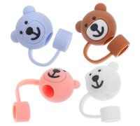 NULYLU Silicone Bear Covers with Portable Versatile Use 4pcs for Reusable Soft Silicone Material During Walking Or School