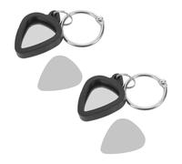 NULYLU Silicone Guitar Pick Holder Keychain with Stainless Steel Ring, Innovative Plectrum Storage Case Protects Guitar Picks, for Live Performances and Daily Practice, Black Design