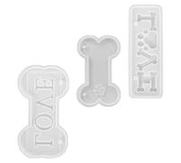 NULYLU Silicone Mold Bone Shaped Hanging Tag Making Tool DIY Bag Tag Mould White Easy to Clean Repeatable Production for Handmade Craft Project