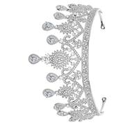 NULYLU Silver Heart-shaped Wedding Tiara Made of Alloy, Elegant Bridal Hair Accessory with Great Workmanship, Electroplated Finish, for Weddings and Birthdays