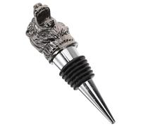 NULYLU Silver Lion Head Wine Stopper Zinc Alloy Elegant Animal Head Design Wine Aerator Pourer Spout Preserves Freshness Versatile Use for Party
