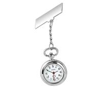 NULYLU Silver Metal Nurse Fob Watch for Nurses and Paramedics | Waterproof, Pin Fastens to Clothing, Simple Fashion Style, Hospital and Setting Use