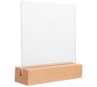 NULYLU Small Acrylic Nail Art Display Board with Wooden Base Reusable False Nail Tips Holder Minimalist Elegant Sign Display Holder for Boutique Photography Prop