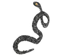 NULYLU Snakelike Iron on Resin Back Embroidered Patches Decorative Patch with Adhesive Sticker Elegant Black Multi-use Design for Crafts and Mend Or Reinforce Your Clothes