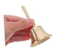 NULYLU Solid Brass Hand Bell Super Loud Service Bell for Caregiving Dinner Animal Training Wedding Prayer Tea