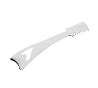 NULYLU Stainless Steel Eyelash Definer Comb with Dual-Sided Wide and Fine Tooth Design and Crescent-Shaped Shield, Portable Lash Brush Comb for Travel and Beauty Setups in Silver