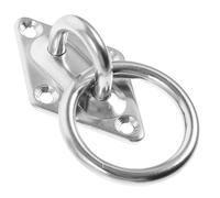 NULYLU Stainless Steel O Ring Tie down Trailer Tie Downs Rust Resistant Comfortable Grip Silver round Mounting Plate Secure Load for Vehicles Trailers