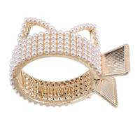 NULYLU Stylish Claw Clip Holder Ponytail Gripper Claw Clips for Girls Pearl Ponytail Holders for Thick Hair