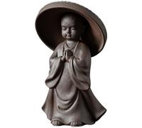 NULYLU Tea Infuser Ceramic Monk Figurine Brown Creative Design Simple and Generous Tearoom Decoration Adorable Tea Filter Adornment