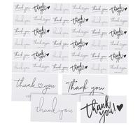 NULYLU Thank You Cards Easy Carrying 50pcs White Paper Pack with Chic Look and Simple Colour Matching Design Convey Appreciation Elegantly for Nail Salons Or Pocket Use