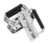 NULYLU Toolbox Handles Spring Loaded Foldable Stainless Steel 4pcs with Ergonomic Grip, Heavy Duty Chest Pull Handles Silver Finish Suitable for Toolboxes and Chests