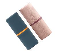 NULYLU Toothbrush Case Portable Two-in-one Washing Cup Compact for Travel Fine Workmanship Dark Blue Pink
