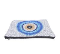 NULYLU Travel Makeup Bag Zipper Cosmetic Bag Large Capacity Waterproof Polyester for Cosmetics and Toiletries Stylish Creative Printing Design Easy to Carry for Female Friends Short Trip