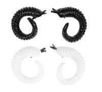 NULYLU Two Pairs of Black Sheep Horn Hair Clips Lightweight Plastic Halloween Hair Accessories for Adults, Fancy Unique Cosplay Horn Hairpins for Halloween Parties and Easter