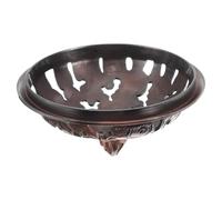NULYLU Vintage Copper Decorative Censer Attachment Incense Burner Cover with Intricate Patterns, Prevents Accidental Spills and Resists Wear for Home, Office and Tearoom Use