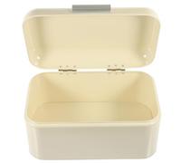 NULYLU Vintage Metal Bread Box Milk White Large Capacity Countertop Bread Bin for Kitchen Storage and Bakery Use