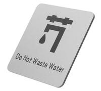 NULYLU Water Conservation Alert Save Water Notice Sign Silver Aluminium Plastic Panel 20x15x0.2inch Sleek Modern Design Self Adhesive Backing Waterproof for Office Public Places