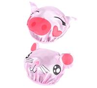 NULYLU Waterproof Shower Caps Colour 2 Pcs with Elastic Band, Reusable Satin Bath Hats, for Travelling and Cleaning Face