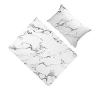 NULYLU White Pu Nail Art Hand Rest Mat with Marbled Design, Soft Foldable Nail Table Armrest Cushion Prevents Table Pollution and Is Easy to Clean, for Professional Manicure and Salon