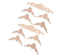 NULYLU Wood Appliques 10Pcs Solid Unpainted Wood Corner Onlay Floral Design for Architectural Elements Walls Ceilings and Furniture Decoration