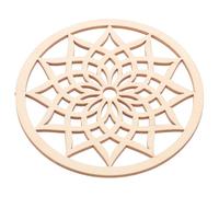 NULYLU Wood Cup Pad Coaster Heat Insulation and Anti-scald Features, round Beige Wooden Drink Coaster for Dining Room and Kitchen Use, Multi-function Cup Mat Hollow Style Design