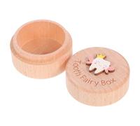 NULYLU Wooden 3 Pcs Tooth Box Teeth Fairy Trinket Box Keepsake Organizer Elegant Wooden Design Convenient Storage Shower Present for Newborn