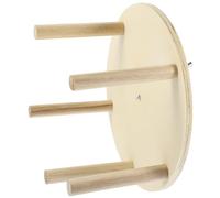NULYLU Wooden Parrot Wheel for Parakeets and Parrots, Khaki Rotating Bird Perch Stand Made of Sturdy Wood, Household Bird Accessory for Playing and Exploring in Cage