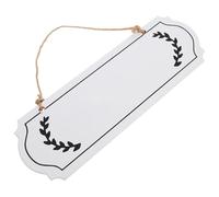 NULYLU Writable Hanging Wood Plaque Signboard with Easy Hanging Feature, White Minimalist Decorative Element Made of Wood and Jute Rope, for Business Needs and Restaurant Wall Or Door
