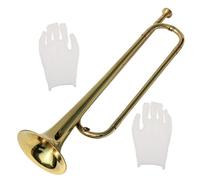 NULYLU Youth Brass Trumpet for Kids Gold Color Gloves Beginner Musical Instrument for Children for School Bands and Music Education
