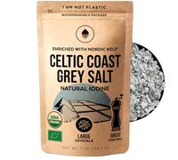 Numami Celtic Coast Gray Salt with Nordic Kelp. Natural Iodine Source (50% Daily Value), Mineral-Rich Unrefined Salt in Plastic-Free Packaging, Hand harvested in Brittany, France
