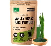 Numami Organic Barley Grass Juice Powder, Raw and Water Soluble, Add to Your Smoothie or Drink as a Juice