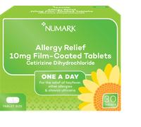 Numark Allergy Relief Cetirizine 10mg Film-Coated 30 Tablets 30 Tablets