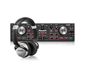 Numark DJ2GO2 Touch Bundle - Compact 2 Deck USB DJ Controller For Serato DJ with a Mixer / Crossfader, Audio Interface and DJ Headphones