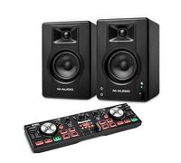 Numark DJ2GO2 Touch DJ Controller and M-AUDIO BX3 Pair Bluetooth Studio Monitors for Studio Recording, Music Production, Podcasting, Streaming