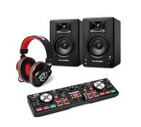 Numark DJ2GO2 Touch DJ Controller and M-AUDIO BX3 Pair Bluetooth Studio Monitors with Headphones for Studio Recording, Music Production, Podcasting, Streaming