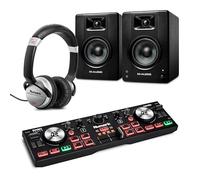 Numark DJ2GO2 Touch DJ Controller and M-AUDIO BX3 Pair Studio Monitors with Headphones for Studio Recording, Music Production, Podcasting, Streaming