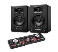 Numark DJ2GO2 Touch DJ Controller and M-AUDIO BX4 Pair Bluetooth Studio Monitors for Studio Recording, Music Production, Podcasting, Streaming