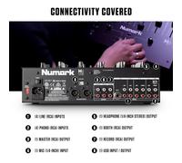 Numark M6 USB 4-Channel DJ Mixer with Built-In Audio Interface, 3-Band EQ, Microphone Input and Replaceable Crossfader with Slope Control