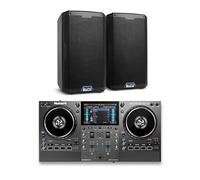 Numark Mixstream Pro Go DJ Controller and ALTO TS410 Powered PA Speakers Pair for Live Music, DJ sets, Events, Music production