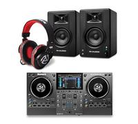 Numark Mixstream Pro Go DJ Controller and M-AUDIO BX3 Pair Bluetooth Studio Monitors with Headphones for Studio Recording, Music Production, Podcasting, Streaming