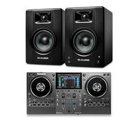 Numark Mixstream Pro Go DJ Controller and M-AUDIO BX4 Pair Studio Monitors for Studio Recording, Music Production, Podcasting, Streaming