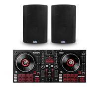 Numark Mixtrack Platinum FX DJ Controller and ALTO TX412 Powered PA Speakers Pair for Live Music, DJ sets, Events, Music production