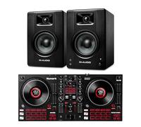 Numark Mixtrack Platinum FX DJ Controller and M-AUDIO BX4 Pair Studio Monitors for Studio Recording, Music Production, Podcasting, Streaming