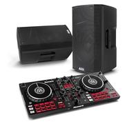 Numark Mixtrack Pro FX DJ Controller and ALTO TX412 Powered PA Speakers Pair for Live Music, DJ sets, Events, Music production