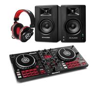 Numark Mixtrack Pro FX DJ Controller and M-AUDIO BX4 Pair Bluetooth Studio Monitors with Headphones for Studio Recording, Music Production, Podcasting, Streaming